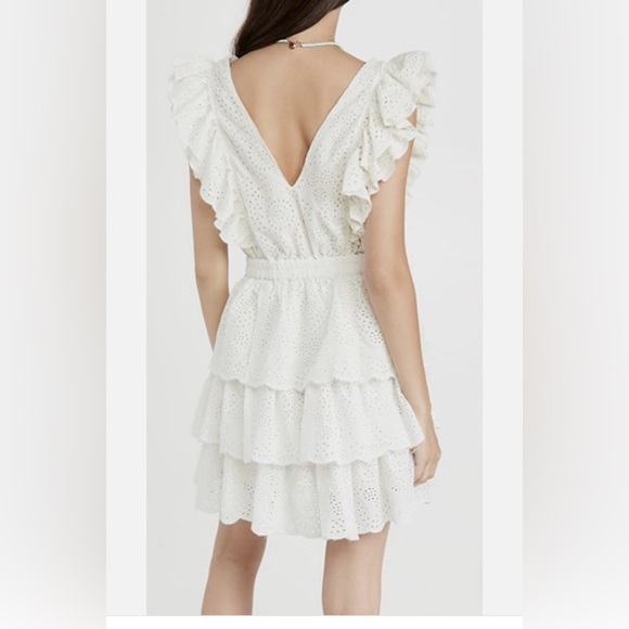 Chic White Ruffle Mini Dress - Picture 2 of 10